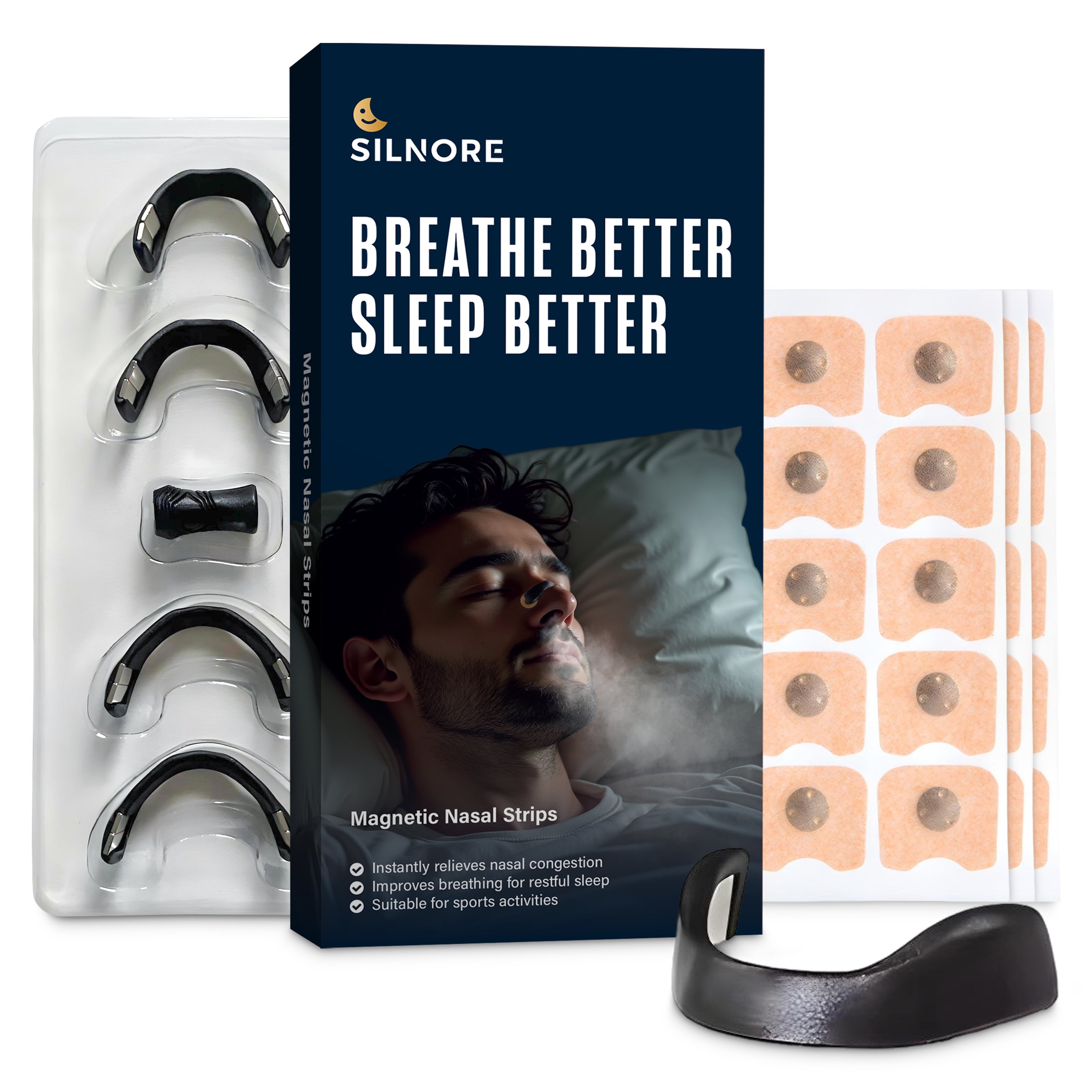 Bande nasale magnétique pour le sport et un meilleur sommeil